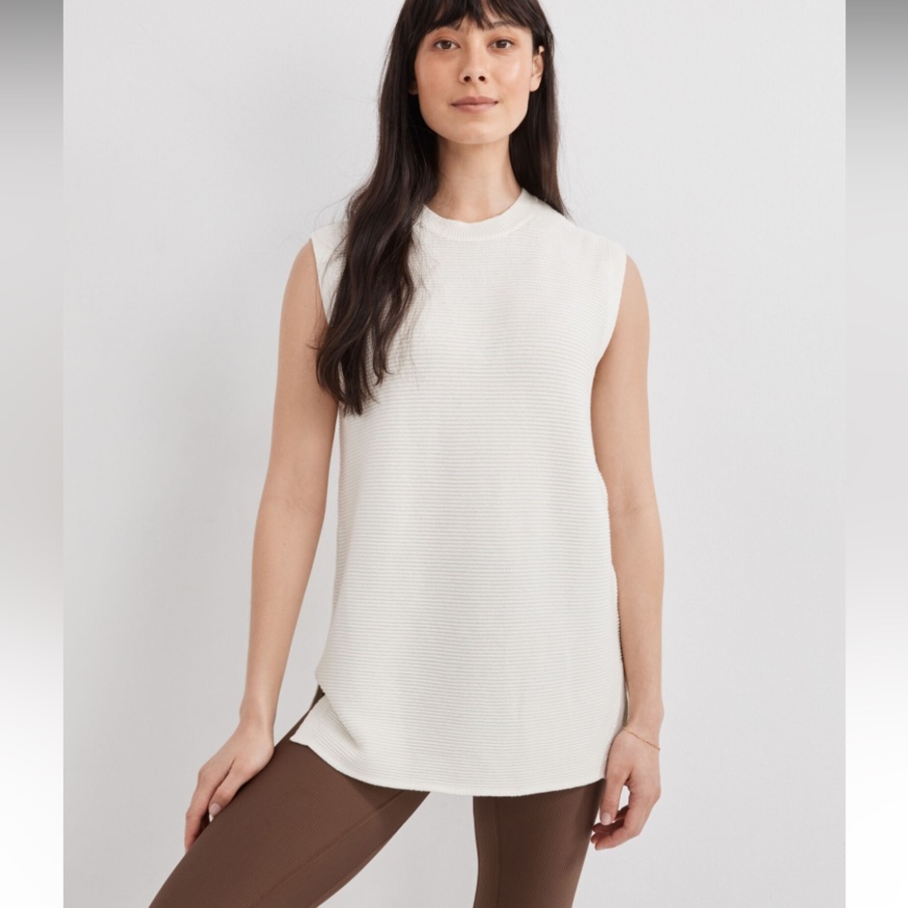 Haven Well Within Organic Cotton Ribbed Tunic Sweater Size M